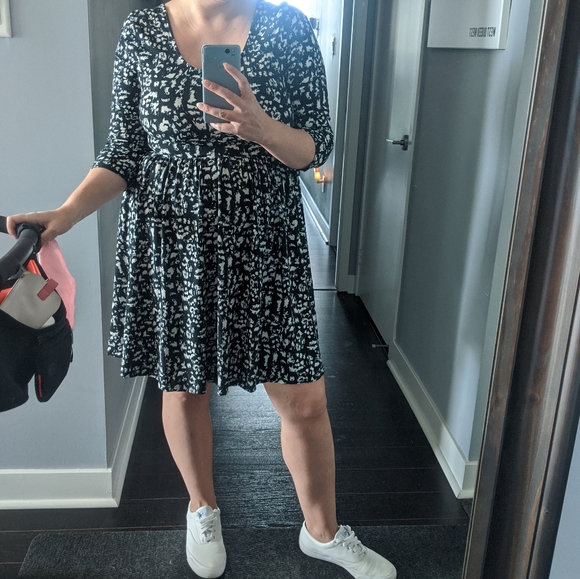 Animal print black and cream dress - Picture 2 of 5